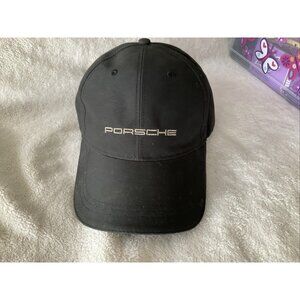 Genuine Porsche Embroidered Logo Hat Black Adjustable Porche GmbH & Co Official